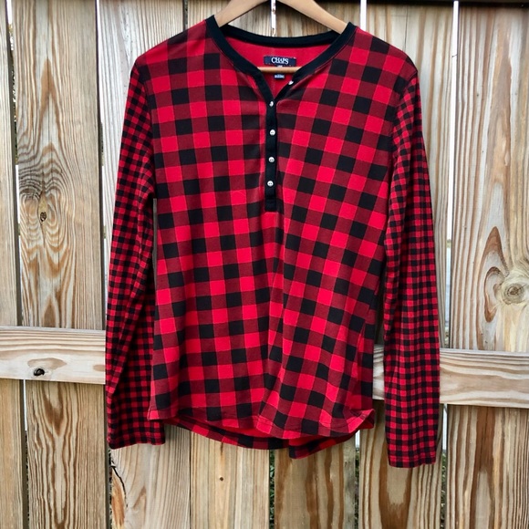 Chaps Red buffalo check Shirt Sz.Large Plaid - Picture 7 of 7